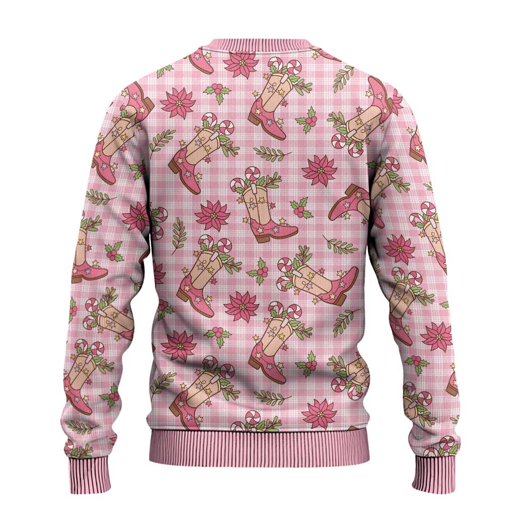 Pink Paniolo Palaka Hawaiian Cowgirl Christmas Ugly Christmas Sweater - Polynesian Pride