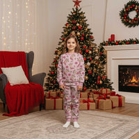 Pink Paniolo Palaka Hawaiian Cowgirl Christmas Pajama Set LT9 Kid Pink - Polynesian Pride