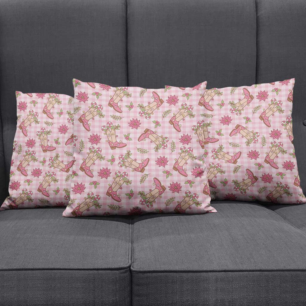 Pink Paniolo Palaka Hawaiian Cowgirl Christmas Pillow Cover - Polynesian Pride