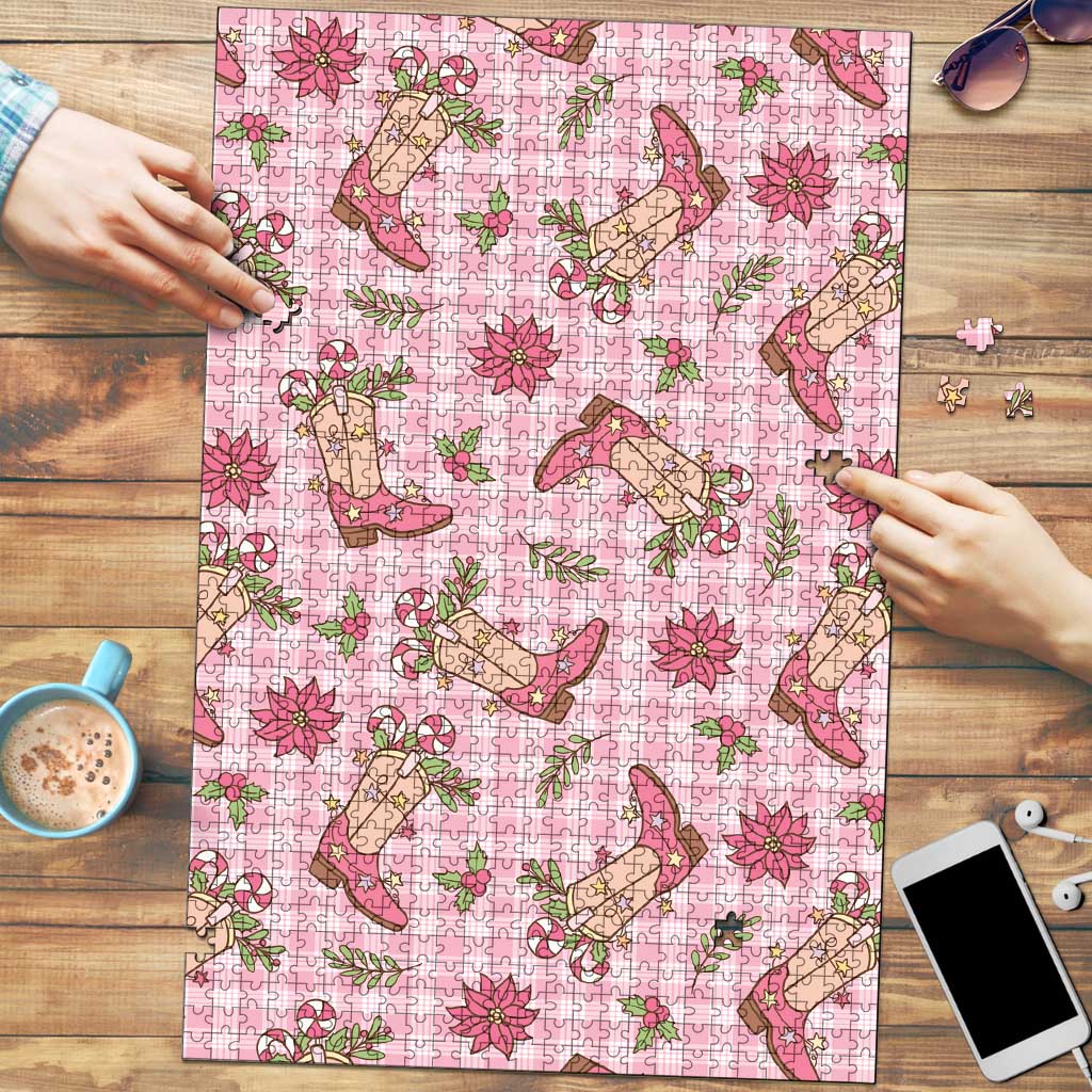 Pink Paniolo Palaka Hawaiian Cowgirl Christmas Puzzle LT9 Pink - Polynesian Pride