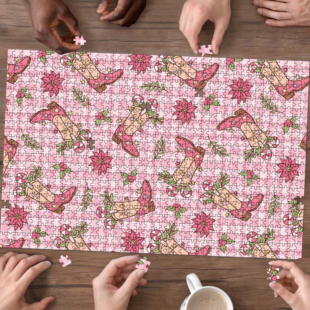 Pink Paniolo Palaka Hawaiian Cowgirl Christmas Puzzle LT9 - Polynesian Pride