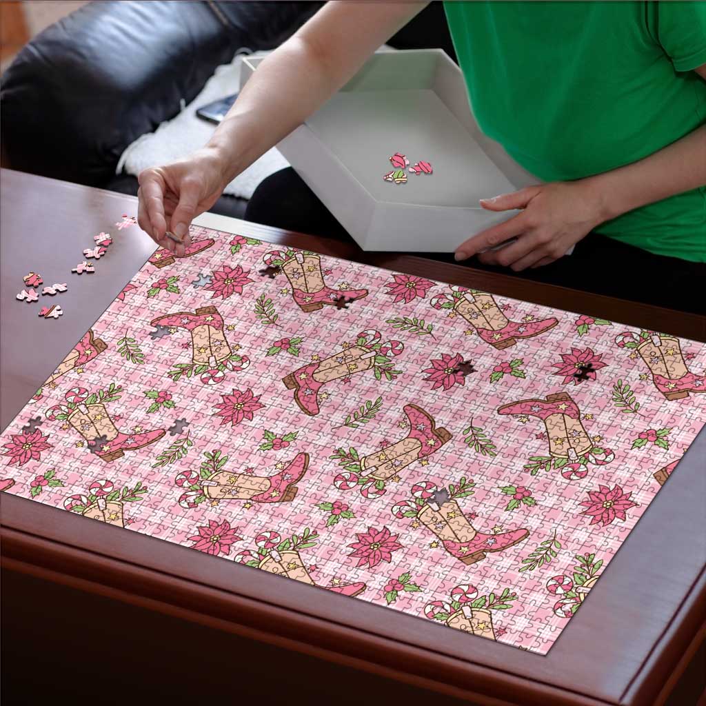 Pink Paniolo Palaka Hawaiian Cowgirl Christmas Puzzle LT9 - Polynesian Pride