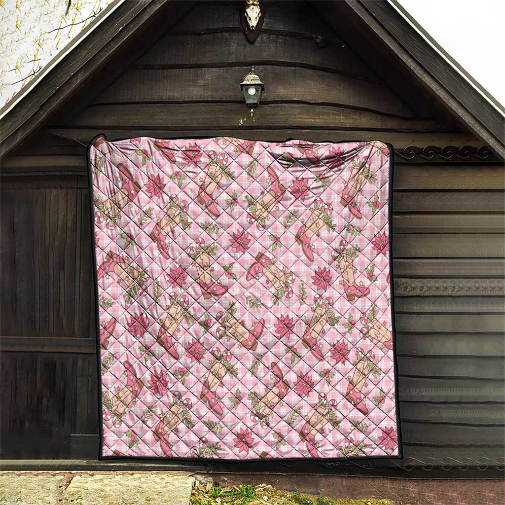 Pink Paniolo Palaka Hawaiian Cowgirl Christmas Quilt - Polynesian Pride
