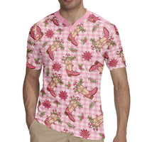 Pink Paniolo Palaka Hawaiian Cowgirl Christmas Rugby Jersey LT9 - Polynesian Pride