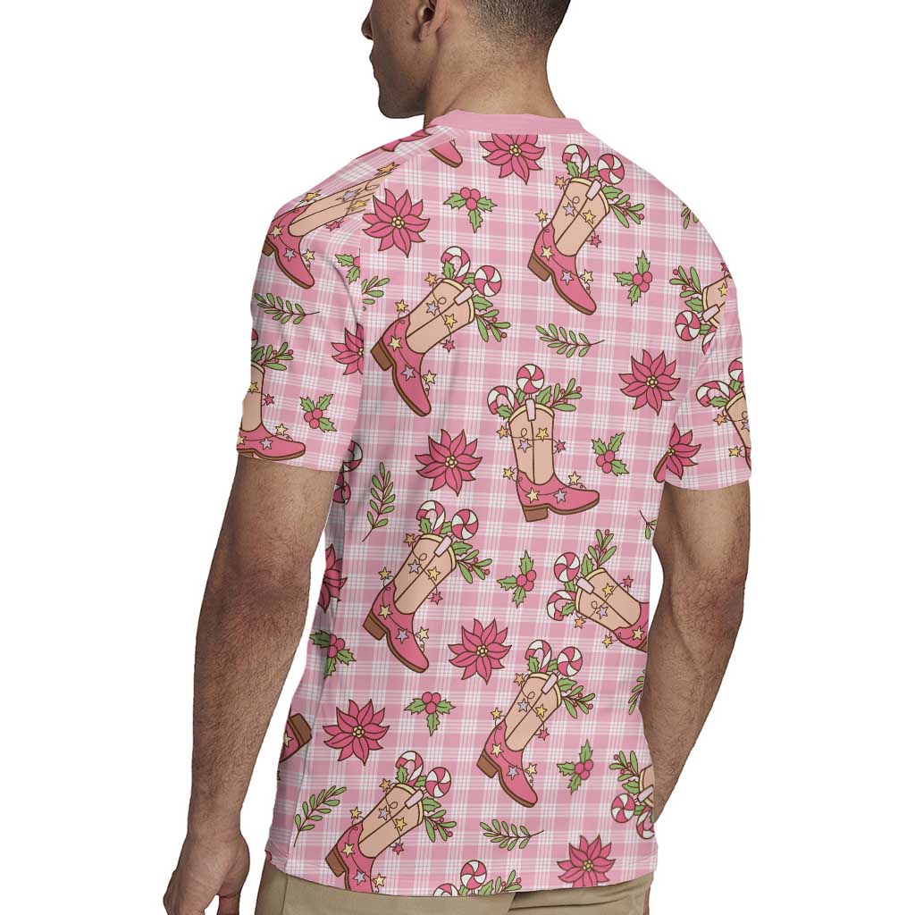 Pink Paniolo Palaka Hawaiian Cowgirl Christmas Rugby Jersey LT9 - Polynesian Pride
