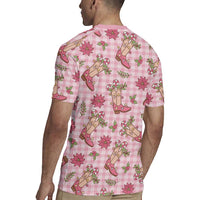 Pink Paniolo Palaka Hawaiian Cowgirl Christmas Rugby Jersey LT9 - Polynesian Pride