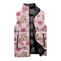 Pink Paniolo Palaka Hawaiian Cowgirl Christmas Sleeveless Puffer Jacket LT9 - Polynesian Pride