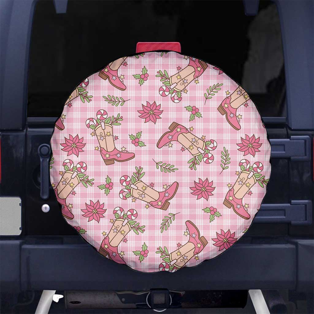 Pink Paniolo Palaka Hawaiian Cowgirl Christmas Spare Tire Cover - Polynesian Pride