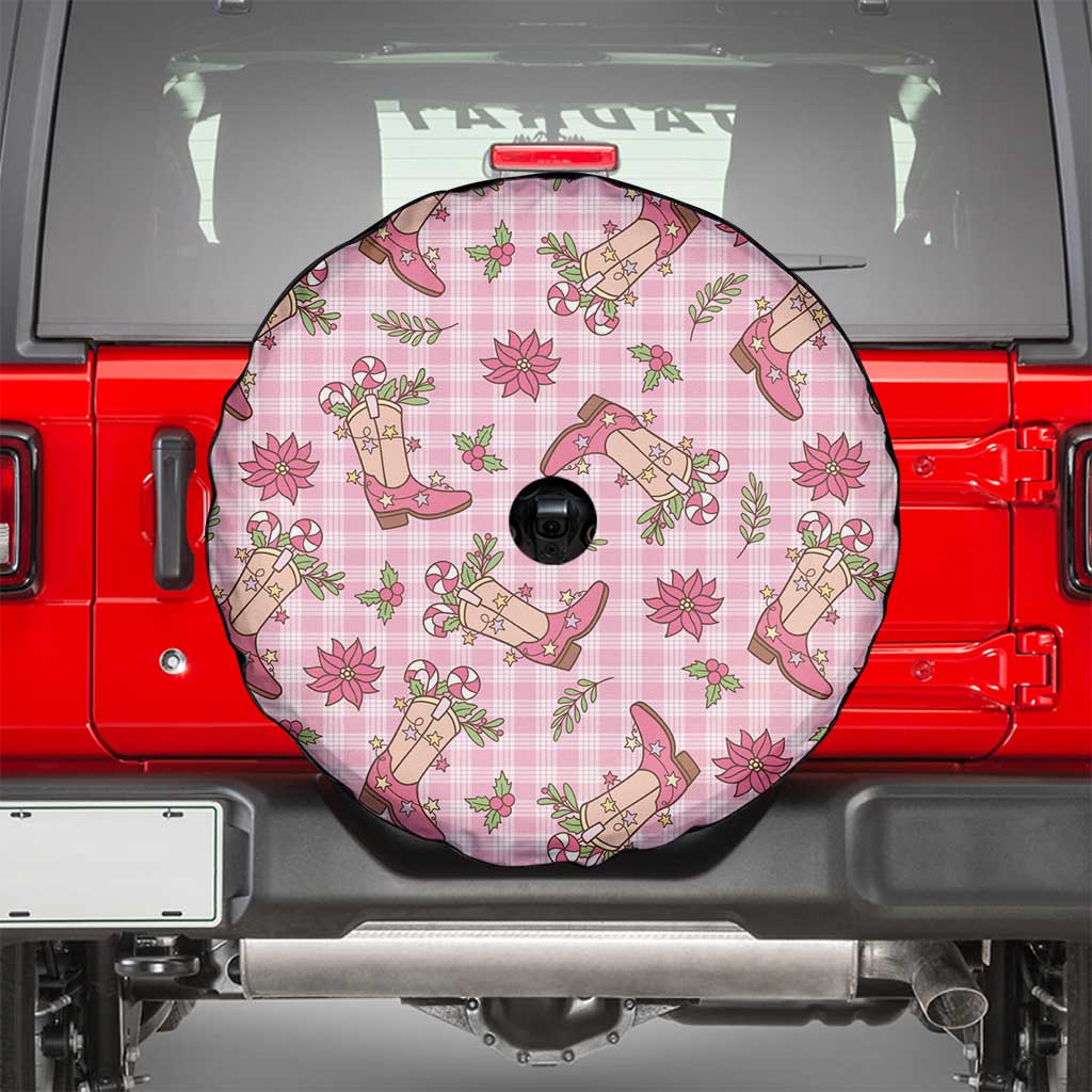Pink Paniolo Palaka Hawaiian Cowgirl Christmas Spare Tire Cover - Polynesian Pride