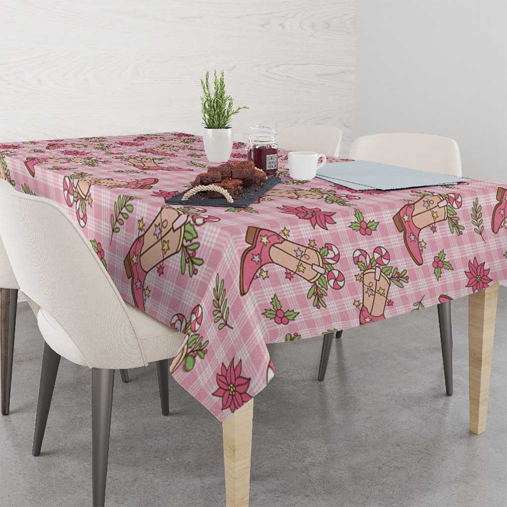 Pink Paniolo Palaka Hawaiian Cowgirl Christmas Tablecloth LT9 - Polynesian Pride