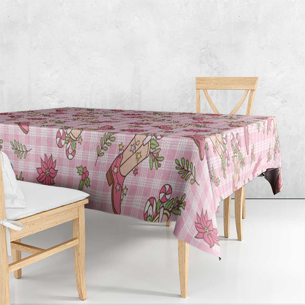 Pink Paniolo Palaka Hawaiian Cowgirl Christmas Tablecloth LT9 - Polynesian Pride