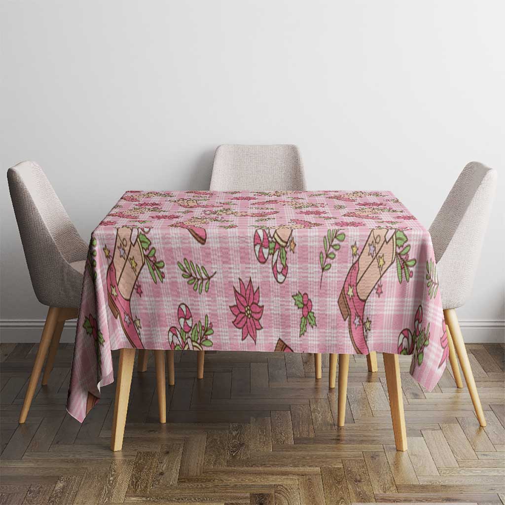Pink Paniolo Palaka Hawaiian Cowgirl Christmas Tablecloth LT9 - Polynesian Pride