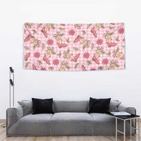 Pink Paniolo Palaka Hawaiian Cowgirl Christmas Tapestry - Polynesian Pride