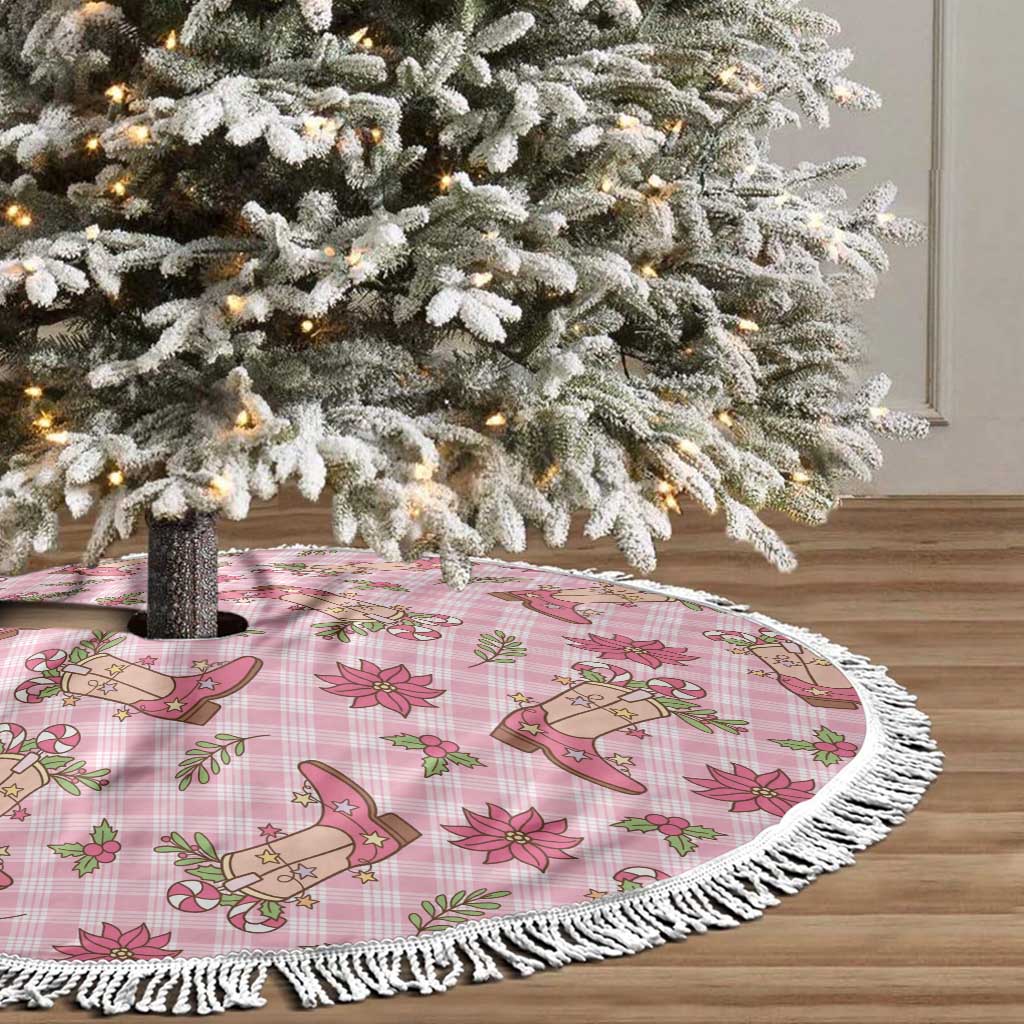 Pink Paniolo Palaka Hawaiian Cowgirl Christmas Tree Skirt LT9 - Polynesian Pride