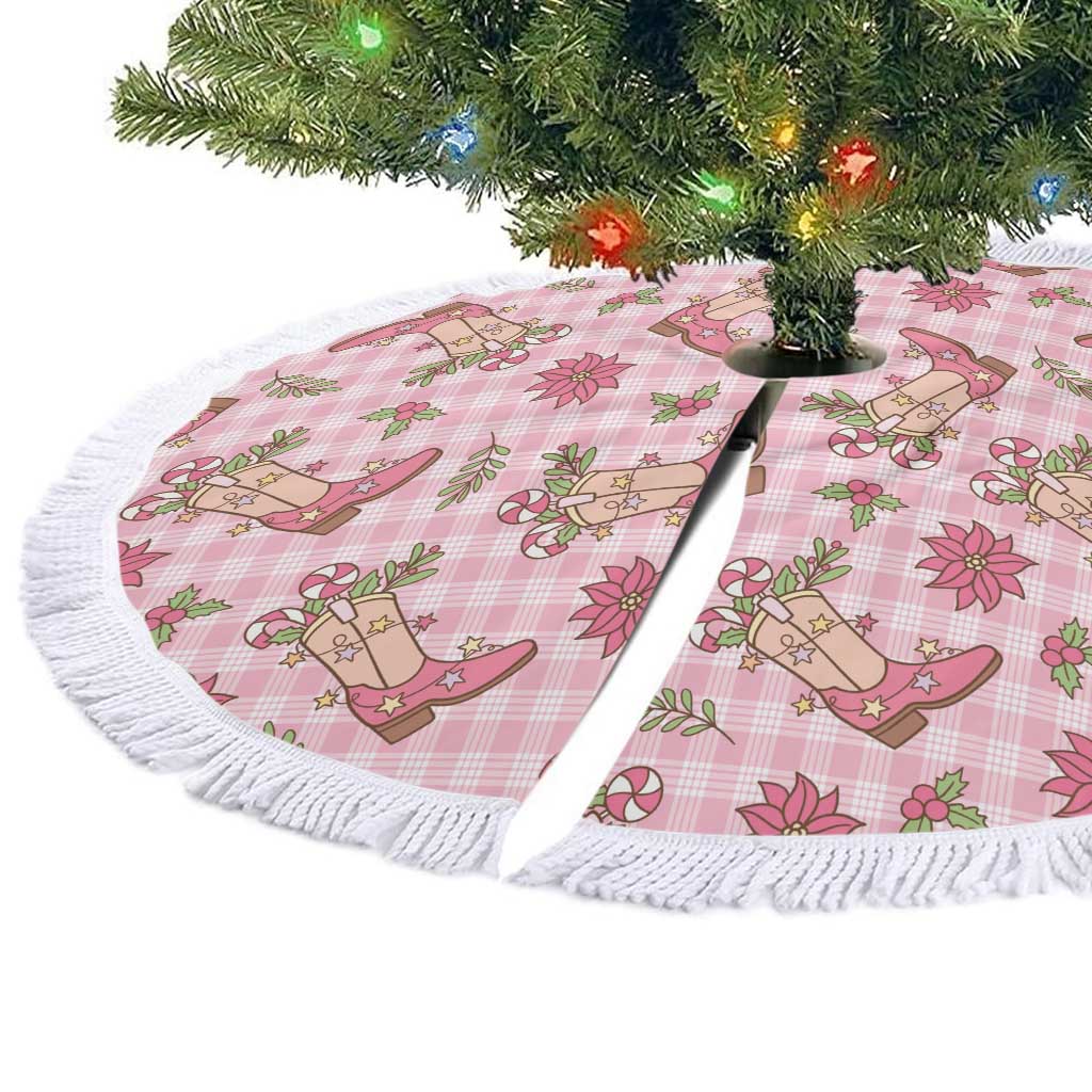Pink Paniolo Palaka Hawaiian Cowgirl Christmas Tree Skirt LT9 - Polynesian Pride