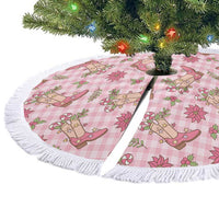 Pink Paniolo Palaka Hawaiian Cowgirl Christmas Tree Skirt LT9 - Polynesian Pride