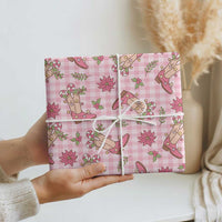 Pink Paniolo Palaka Hawaiian Cowgirl Christmas Wrapping Paper LT9 - Polynesian Pride