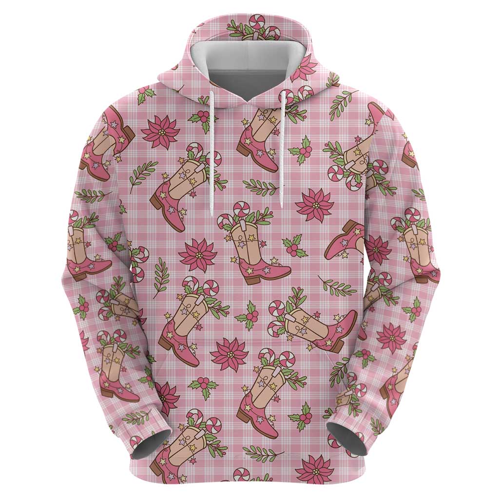 Pink Paniolo Palaka Hawaiian Cowgirl Christmas Zip Hoodie - Polynesian Pride