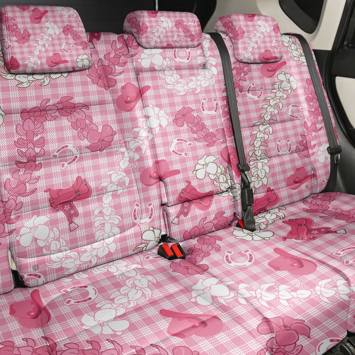 Paniolo Palaka Hawaiian Cowgirl Back Car Seat Cover - Polynesian Pride
