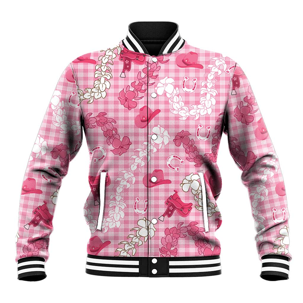 Paniolo Palaka Hawaiian Cowgirl Baseball Jacket LT9 Unisex Pink - Polynesian Pride