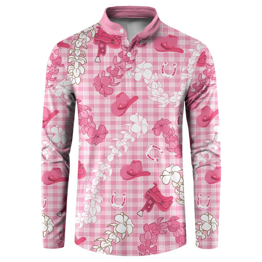 Paniolo Palaka Hawaiian Cowgirl Button Sweatshirt LT9 Pink - Polynesian Pride