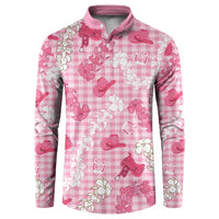 Paniolo Palaka Hawaiian Cowgirl Button Sweatshirt LT9 Pink - Polynesian Pride
