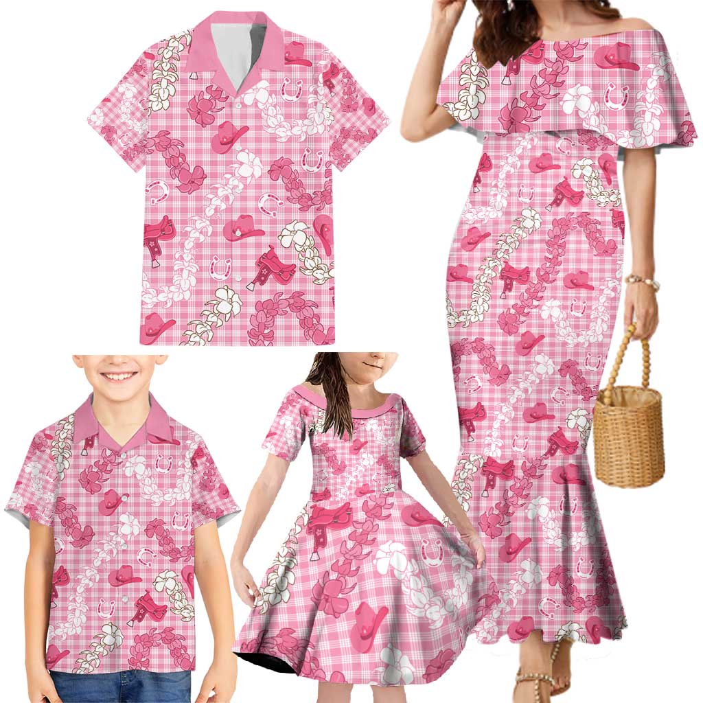 Paniolo Palaka Hawaiian Cowgirl Family Matching Mermaid Dress and Hawaiian Shirt - Polynesian Pride