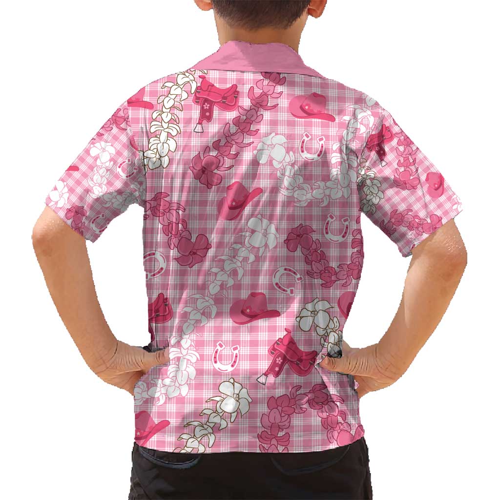 Paniolo Palaka Hawaiian Cowgirl Family Matching Off Shoulder Short Dress and Hawaiian Shirt - Polynesian Pride