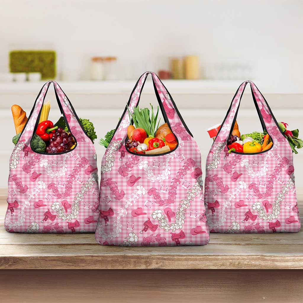 Paniolo Palaka Hawaiian Cowgirl Grocery Bag - Polynesian Pride