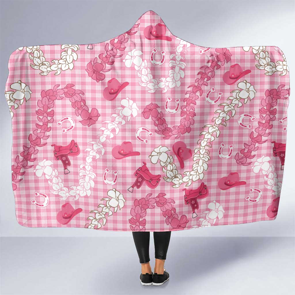 Paniolo Palaka Hawaiian Cowgirl Hooded Blanket LT9 One Size Pink - Polynesian Pride