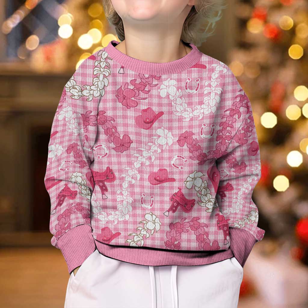 Paniolo Palaka Hawaiian Cowgirl Kid Ugly Christmas Sweater LT9 - Polynesian Pride