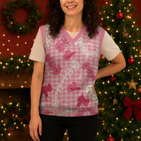 Paniolo Palaka Hawaiian Cowgirl Christmas Knitted V-Neck Vest LT9 - Polynesian Pride
