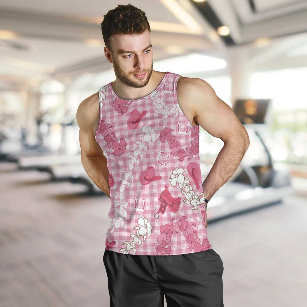 Paniolo Palaka Hawaiian Cowgirl Men Tank Top LT9 Pink - Polynesian Pride