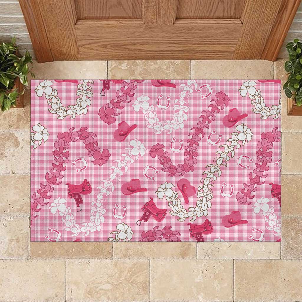 Paniolo Palaka Hawaiian Cowgirl Rubber Doormat LT9 Pink - Polynesian Pride