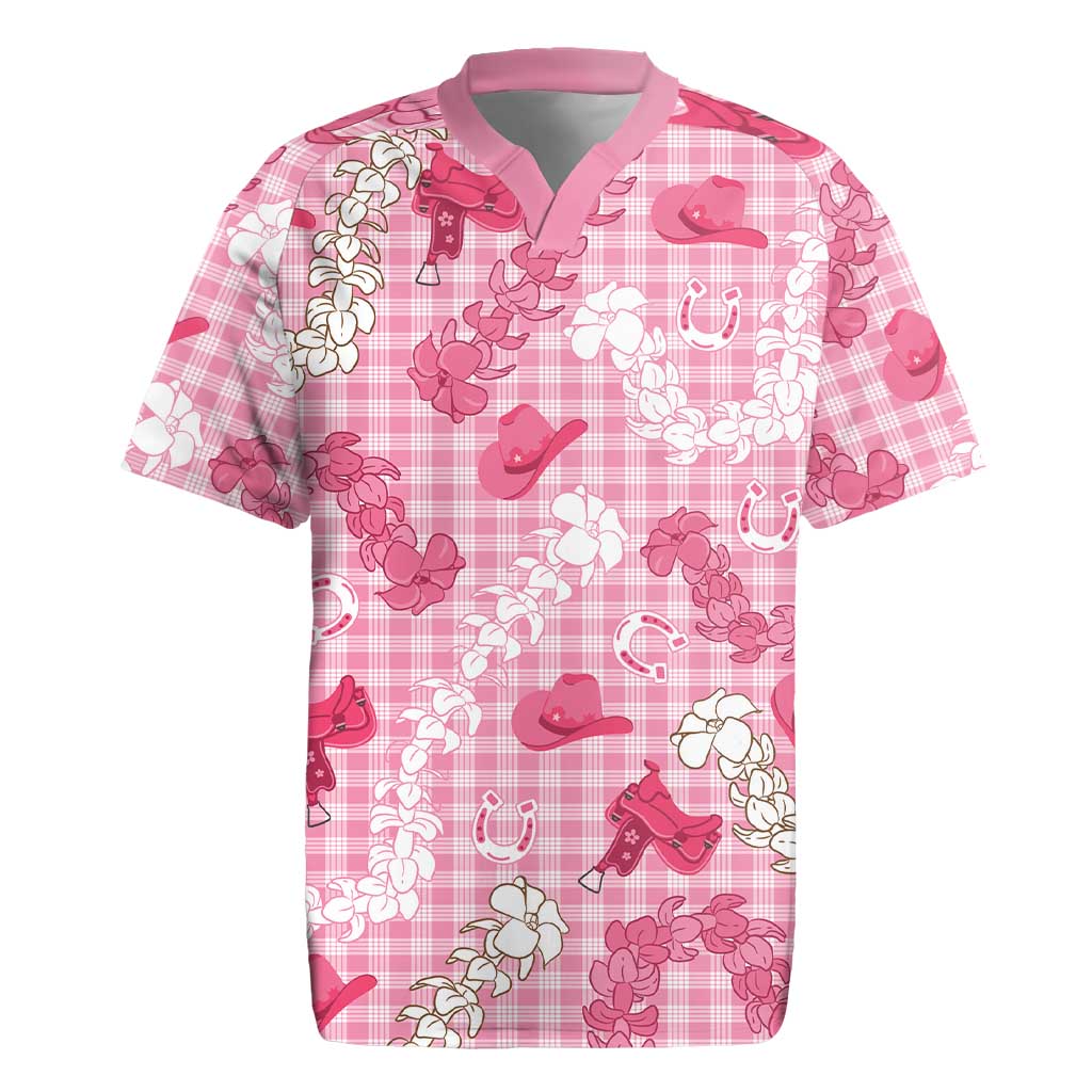 Paniolo Palaka Hawaiian Cowgirl Rugby Jersey LT9 Pink - Polynesian Pride