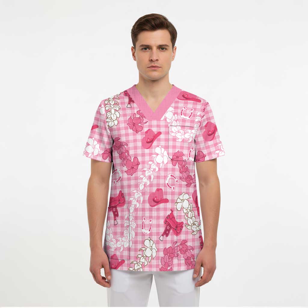 Paniolo Palaka Hawaiian Cowgirl Scrub Top LT9 - Polynesian Pride