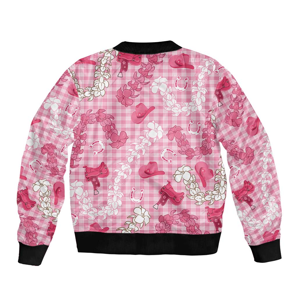 Paniolo Palaka Hawaiian Cowgirl Sleeve Zip Bomber Jacket LT9 - Polynesian Pride