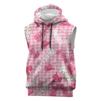 Paniolo Palaka Hawaiian Cowgirl Sleeveless Hoodie LT9 Pink - Polynesian Pride