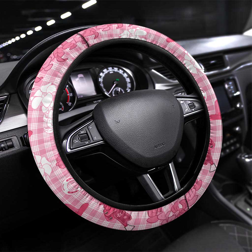 Paniolo Palaka Hawaiian Cowgirl Steering Wheel Cover - Polynesian Pride
