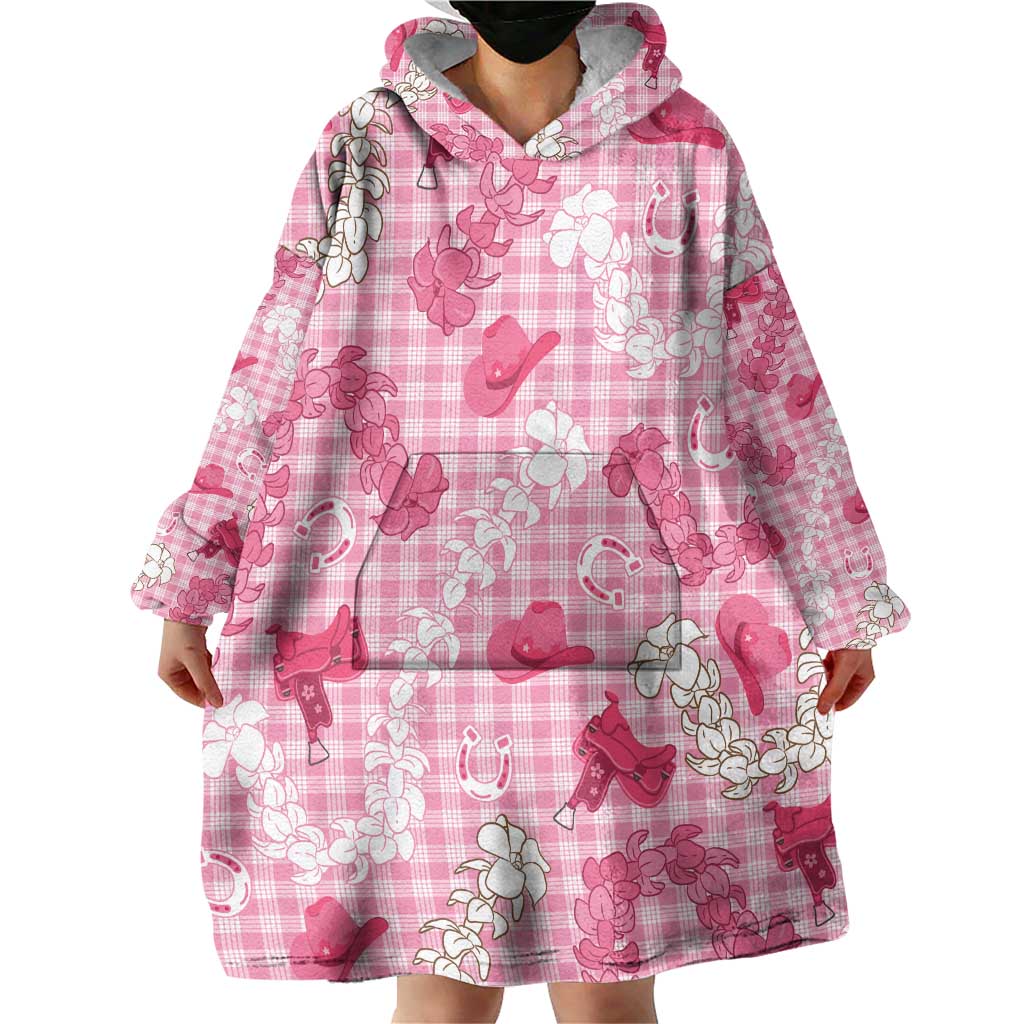 Paniolo Palaka Hawaiian Cowgirl Wearable Blanket Hoodie LT9 - Polynesian Pride