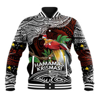 Papua New Guinea Christmas Baseball Jacket LT9 Unisex Black - Polynesian Pride