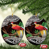 Papua New Guinea Christmas Ceramic Ornament LT9 Oval Black - Polynesian Pride