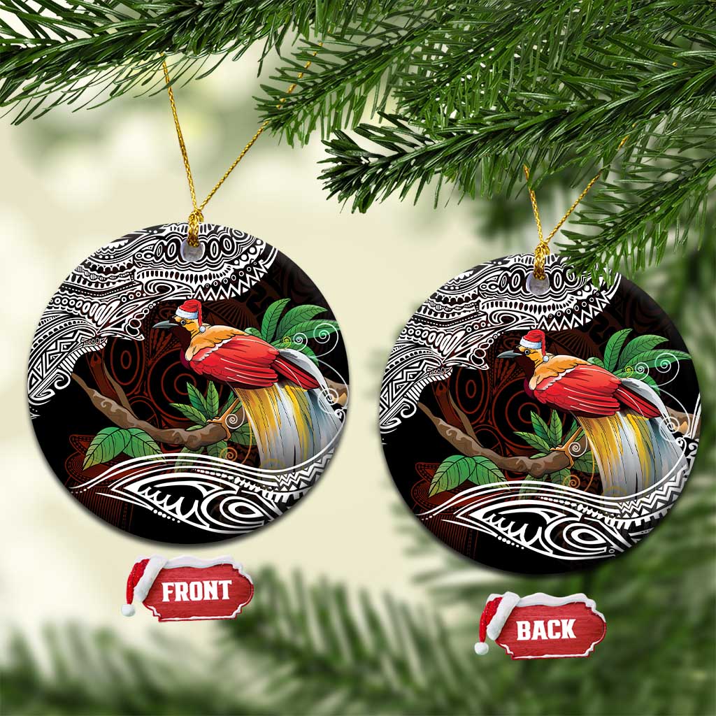 Papua New Guinea Christmas Ceramic Ornament LT9 Circle Black - Polynesian Pride