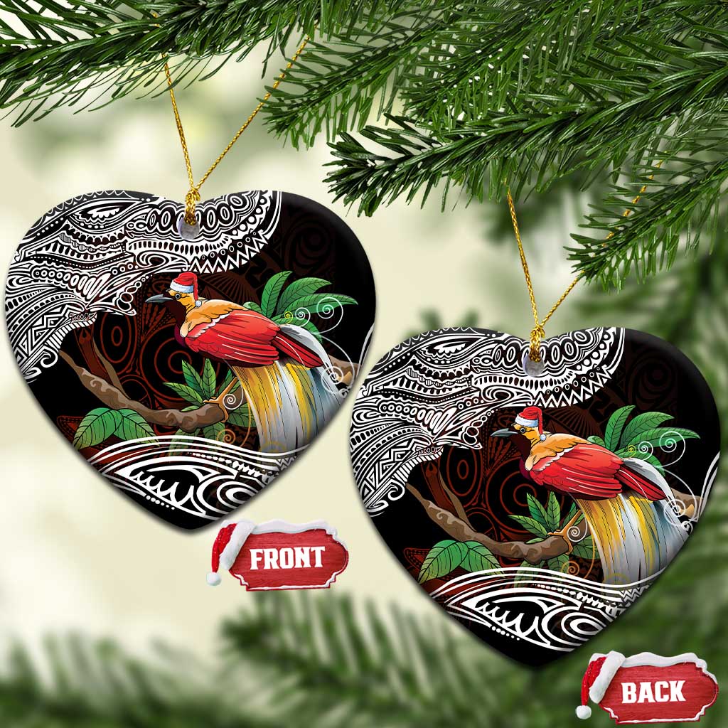 Papua New Guinea Christmas Ceramic Ornament LT9 Heart Black - Polynesian Pride