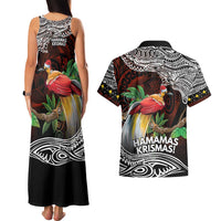Papua New Guinea Christmas Couples Matching Tank Maxi Dress and Hawaiian Shirt - Polynesian Pride