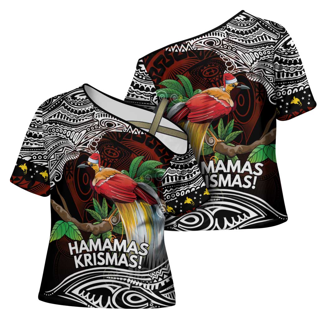 Papua New Guinea Christmas Cross Shoulder Shirt - Polynesian Pride