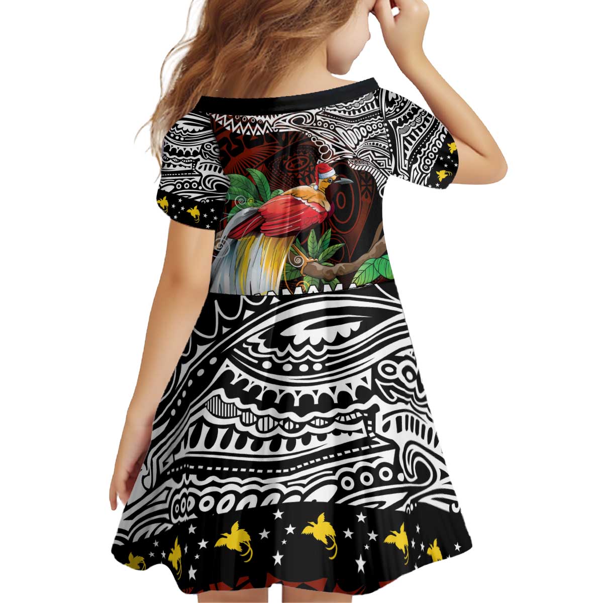 Papua New Guinea Christmas Kid Short Sleeve Dress - Polynesian Pride