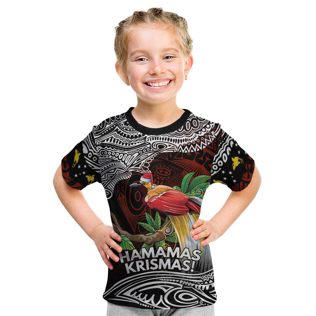 Papua New Guinea Christmas Kid T Shirt LT9 Black - Polynesian Pride