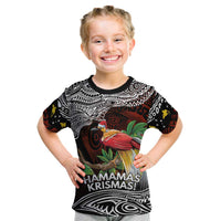 Papua New Guinea Christmas Kid T Shirt LT9 Black - Polynesian Pride