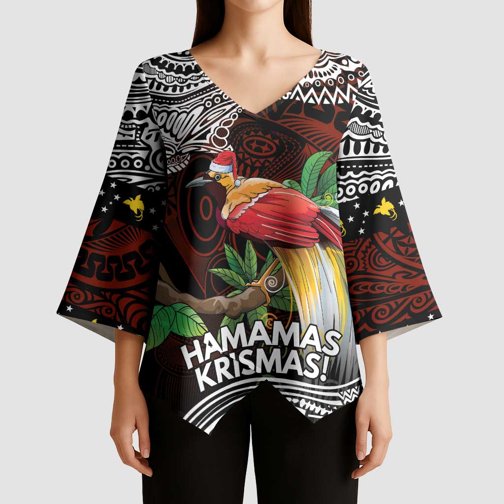 Papua New Guinea Christmas Kimono Sleeve Blouse LT9 - Polynesian Pride